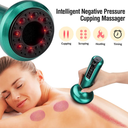 Chinese Electric Massager GuaSha Anti Cellulite Vacuum Suction Cup Beauty Health Scraping Infrared Heat Slimming Massage Thera